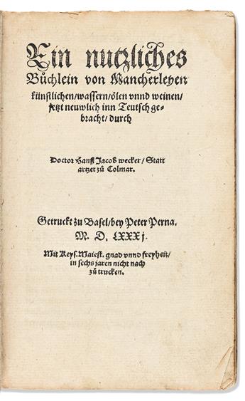 Wine & Cider. Three Titles, 1581, 1708, and 1734.